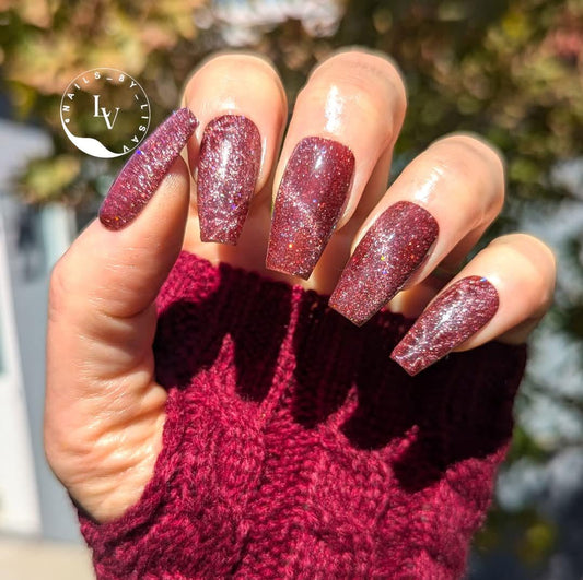 Touch of Sass Glitter Cat Eye Gel Maroon | Burgundy | Red | From Bling's XXX Collection | HEMA HPMA tpo Free uv/led | 15ml