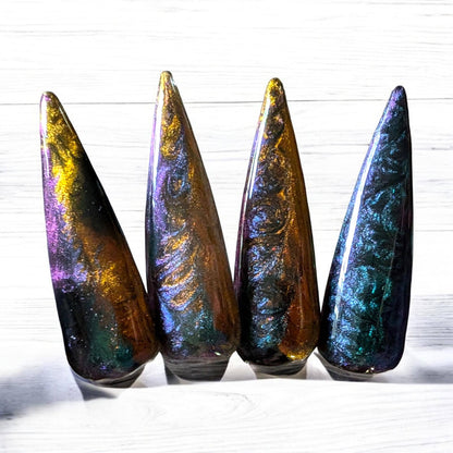 10D Cat Eye Gel Marble Design | Show Off | Tiger Eye | Chameleon Shimmery Cat Eye | HEMA, HPMA, TPO, 30 Free uv/led | 15ml | Gel Nail