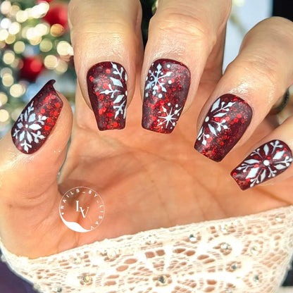 Red Alert Mani | Dark Red Glitter Gels | HEMA HPMA TPO Free uv/led | 15ml | Gel Nails