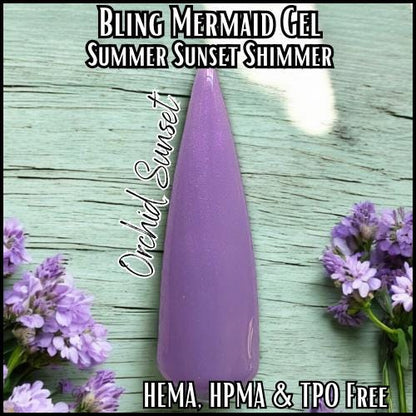 Orchid Sunset | Shimmer Mermaid Gels | Summer Sunset | HEMA, HPMA, TPO, 30 Free uv/led | 15ml | Soak Off |