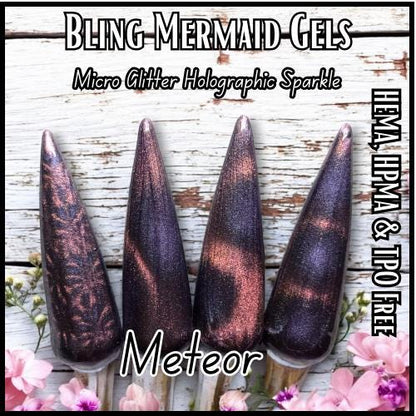 Meteor Jewel Gel Mani | Meteor Cat Eye | Jewel Aurora Pearl Gel Polish | HEMA, HPMA, TPO, 30 Free uv/led | 15ml Bottle | Gel Nail