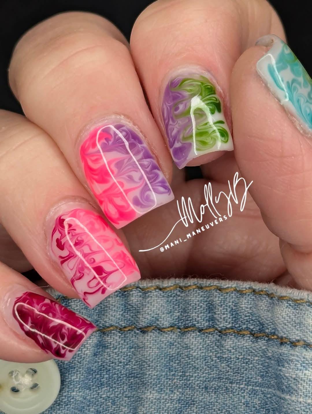 Jelly Gels Marble Mani - Turquoise Waters, Mint Jelly, Purple Crush, Hot Pink, Raspberry Jam, Mulberry Tart - HEMA HPMA TPO Free