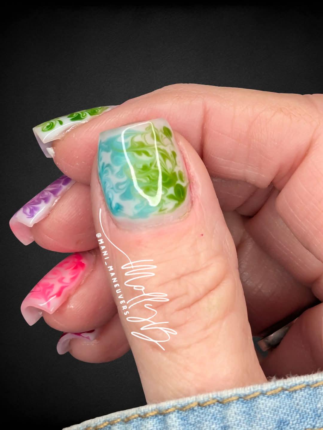 Jelly Gels Marble Mani - Turquoise Waters, Mint Jelly, Purple Crush, Hot Pink, Raspberry Jam, Mulberry Tart - HEMA HPMA TPO Free