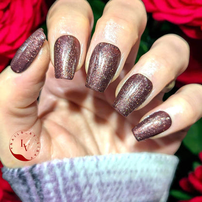 Rendezvous Gel Mani 2 | Dark Sultry Pinkish Brown Super Shimmery Gel | HEMA HPMA tpo Free uv/led | 15ml