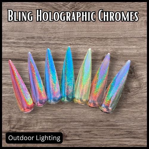 Holographic CHROME | Color Shifting Effect Chrome Powder | Red Purple Blue Teal Chartruse Light Bronze Silver | Chrome Pigment | Not Dip