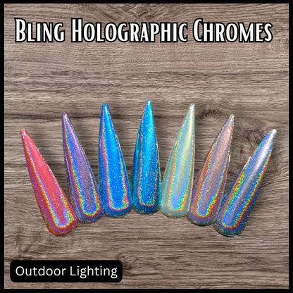 Holographic CHROME | Color Shifting Effect Chrome Powder | Red Purple Blue Teal Chartruse Light Bronze Silver | Chrome Pigment | Not Dip