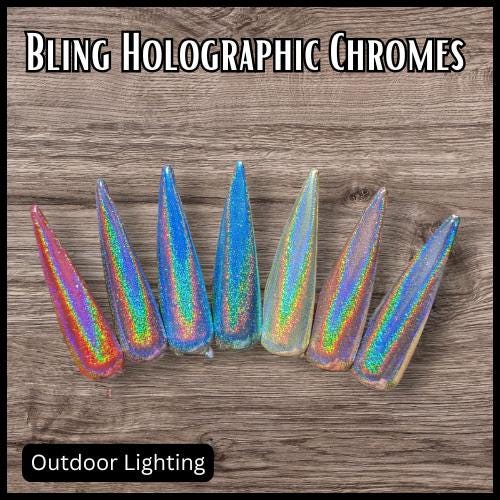 Holographic CHROME | Color Shifting Effect Chrome Powder | Red Purple Blue Teal Chartruse Light Bronze Silver | Chrome Pigment | Not Dip