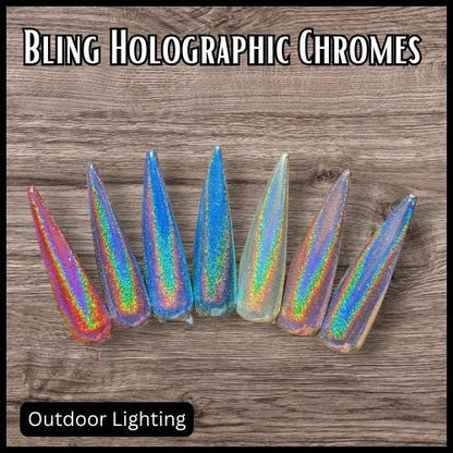 Holographic CHROME | Color Shifting Effect Chrome Powder | Red Purple Blue Teal Chartruse Light Bronze Silver | Chrome Pigment | Not Dip