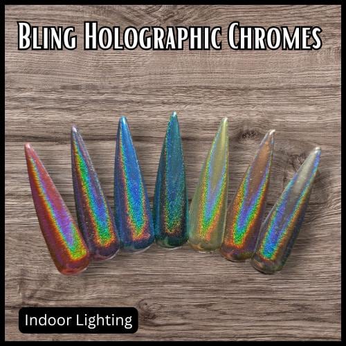Holographic CHROME | Color Shifting Effect Chrome Powder | Red Purple Blue Teal Chartruse Light Bronze Silver | Chrome Pigment | Not Dip