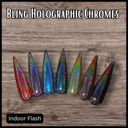 Holographic CHROME | Color Shifting Effect Chrome Powder | Red Purple Blue Teal Chartruse Light Bronze Silver | Chrome Pigment | Not Dip