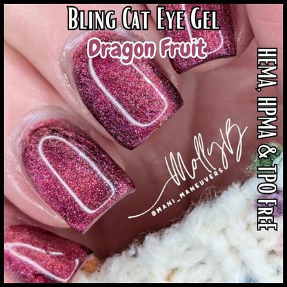 Dragon Fruit Gel | Cat Eye Dark Pink Cat Eye Gel | HEMA HPMA tpo Free uv/led | 15ml