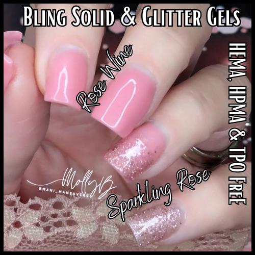 Sparkling Rose and Rose Wine Gel Mani - HEMA HPMA TPO Free