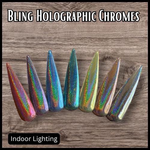 Holographic CHROME | Color Shifting Effect Chrome Powder | Red Purple Blue Teal Chartruse Light Bronze Silver | Chrome Pigment | Not Dip