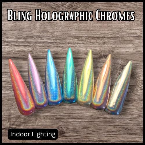 Holographic CHROME | Color Shifting Effect Chrome Powder | Red Purple Blue Teal Chartruse Light Bronze Silver | Chrome Pigment | Not Dip