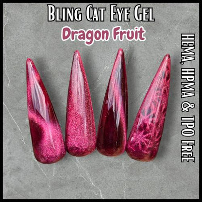 Dragon Fruit Gel | Cat Eye Dark Pink Cat Eye Gel | HEMA HPMA tpo Free uv/led | 15ml