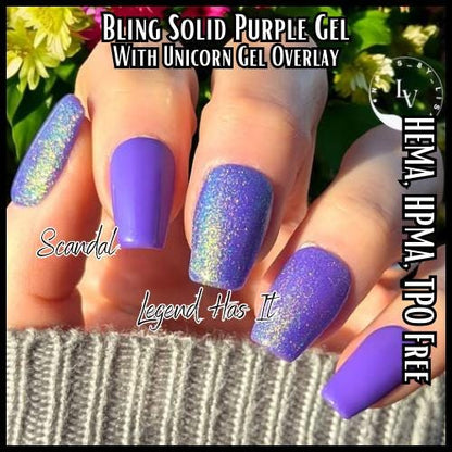 Purple Swirl Gel Mani with Holo Top Coat Overlay - HEMA, HPMA, TPO, 30 Free uv/led | 15ml