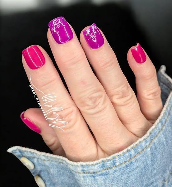 Flashy Dream and Grape Escape Solid Gel Mani | With Stardust Holographic Glitter in Clear Base | HEMA, HPMA, TPO Free uv/led | 15ml