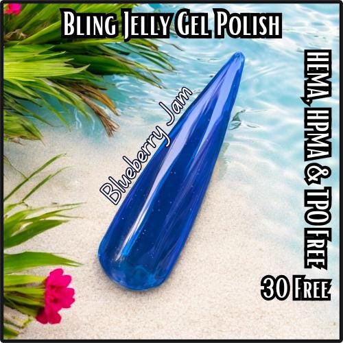 Hot Pink and Blue Berry Jelly Gels Over Silhouette Cat Eye Glitter | HEMA, HPMA, TPO Free uv/led | 15ml |