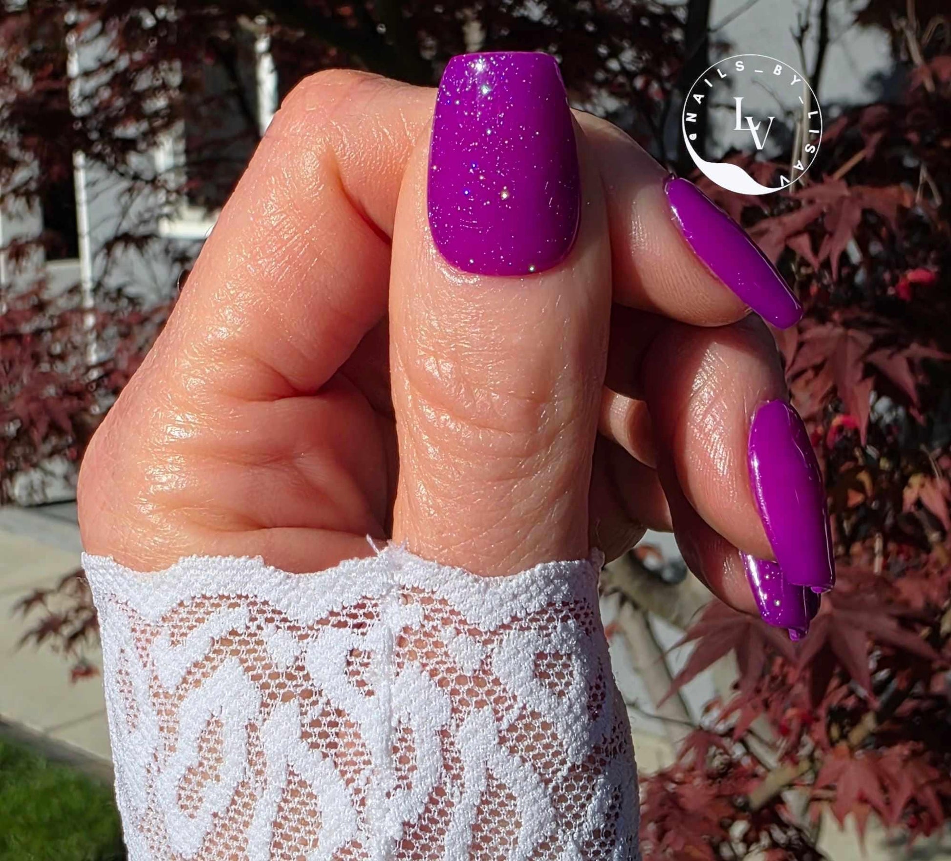 Grape Escape Solid Purple Gel Mani | With Holographic Topper on Thumb & Ring Finger | HEMA, HPMA, TPO Free uv/led | 15ml