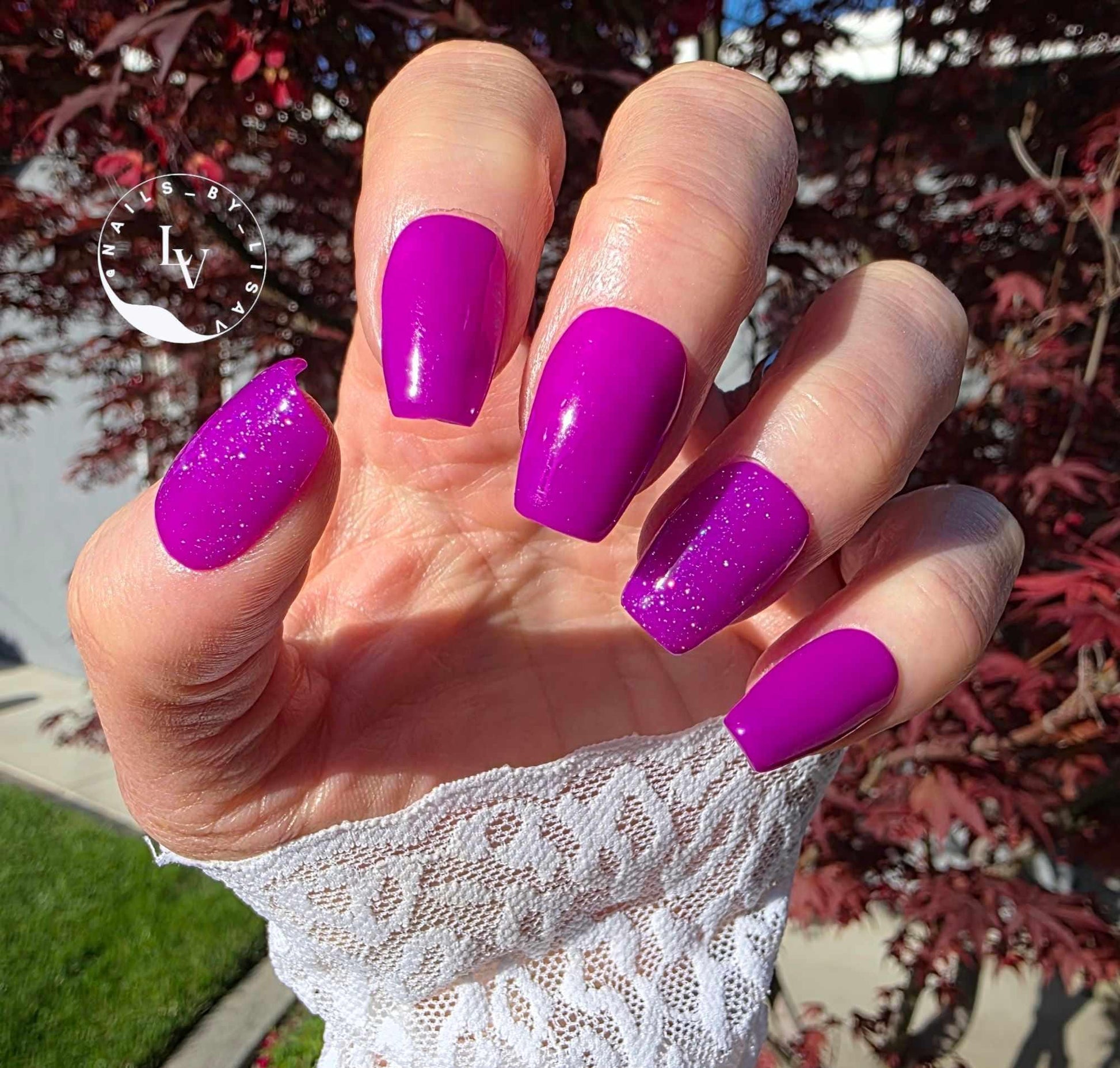 Grape Escape Solid Purple Gel Mani | With Holographic Topper on Thumb & Ring Finger | HEMA, HPMA, TPO Free uv/led | 15ml