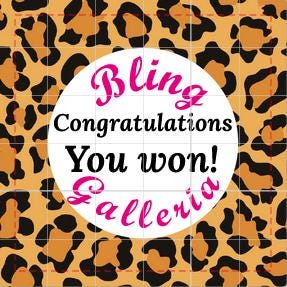 Congratulations You Won Sticker for Bling Galleria Customers