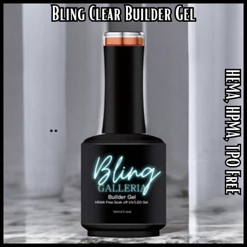 Builder Gel in a Bottle | Clear & Strong | HEMA, HPMA, TPO Free uv/led | 15ml | Clear | Gel Nail