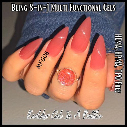 8 in 1 Multi Functional Gel | MFG08 |Builder, Base, Blooming, Nail Glue, Mixing, Leveling, Rhinestone | HEMA, HPMA, TPO Free uv/led | 15ml