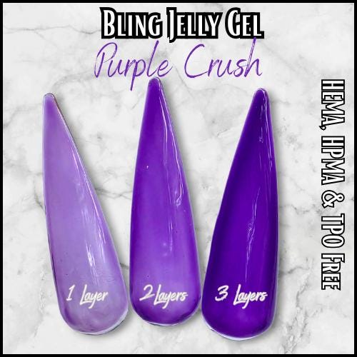 Purple Crush Jelly Gel | Build-able Translucent Color | HEMA, HPMA, TPO Free uv/led | 15ml |