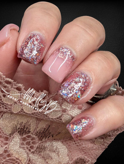 Fantasy Pink holographic Glitter Gel | HEMA, HPMA, TPO uv/led | 15ml | Soak Off | Gel Nail