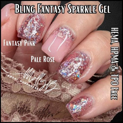 Fantasy Pink holographic Glitter Gel | HEMA, HPMA, TPO uv/led | 15ml | Soak Off | Gel Nail