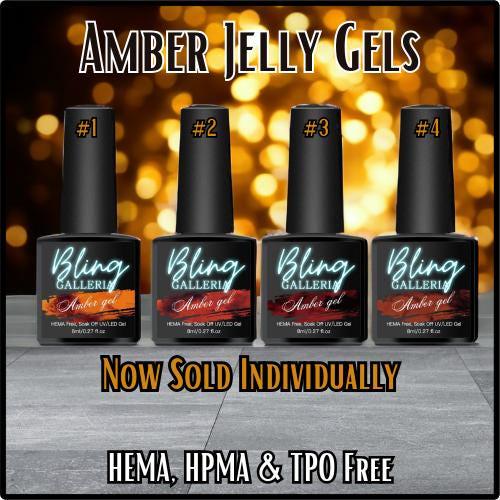 Amber Tortoiseshell Jelly Gel Collection - Bottles - HEMA, HPMA, TPO Free