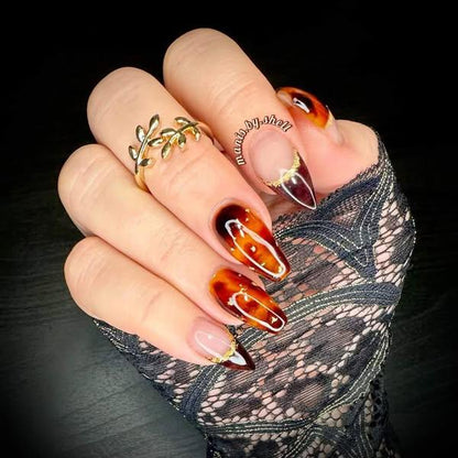 Amber Tortoiseshell Coffee Jelly Gels - Fall Colors - Now Sold Individually - HEMA, HPMA & TPO Free
