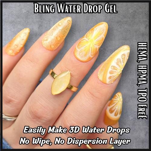 Water Drop Gel | Clear Water Droplet | Rain Drop Effect | HEMA, HPMA, TPO Free uv/led | Nail Art | 15ml |