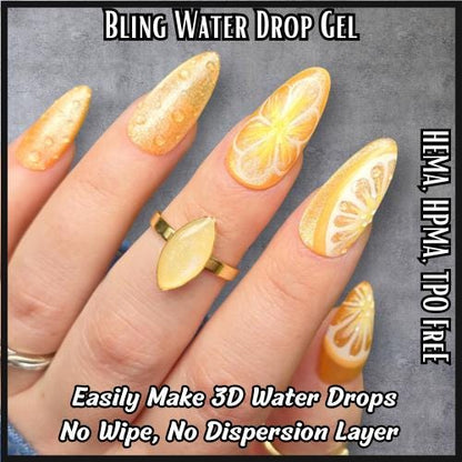 Water Drop Gel | Clear Water Droplet | Rain Drop Effect | HEMA, HPMA, TPO Free uv/led | Nail Art | 15ml |