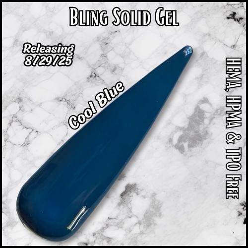 Cool Blue Solid Gel | Medium Dusty Grey Blue Grey | HEMA, HPMA, TPO Free uv/led | 15ml | Gel Nail