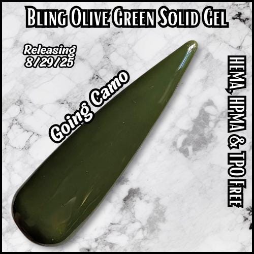 Going Camo Solid Gel | Dark Olive Army Green | HEMA, HPMA, TPO Free uv/led | 15ml | Gel Nail