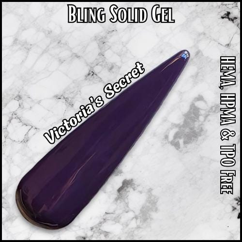 Victoria's Secret Solid Gel | Medium Dark Dusty Purple | HEMA, HPMA, TPO Free uv/led | 15ml | Gel Nail