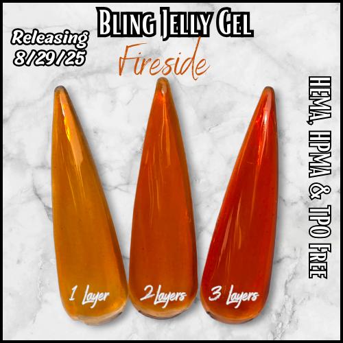 Fireside Jelly Gel | Bonfire Orange Translucent Jelly Gel | HEMA, HPMA, TPO Free uv/led | 15ml |