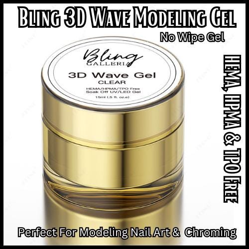 3D Wave Top Coat Gel - Clear - No Wipe - 15 ml Jar - HEMA, HPMA, TPO Free