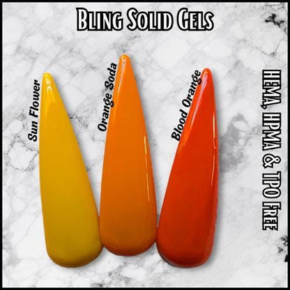 Orange Soda Solid with Spicequake Glitter Mani Gels | Pumpkin Orange Holographic Silver Glitter | HEMA, HPMA, TPO Free uv/led | 15ml