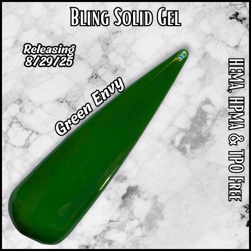 Green Envy Solid Gel | Medium Green | HEMA, HPMA, TPO Free uv/led | 15ml | Gel Nail