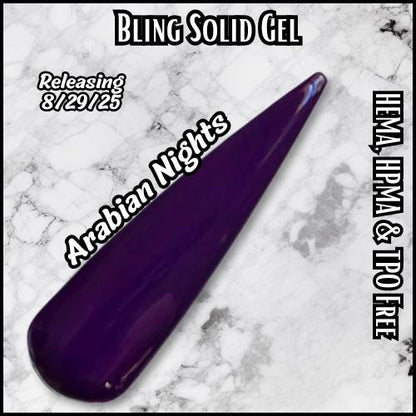 Arabian Nights Solid Gel | Vivid Dark Purple | HEMA, HPMA, TPO Free uv/led | 15ml | Gel Nail