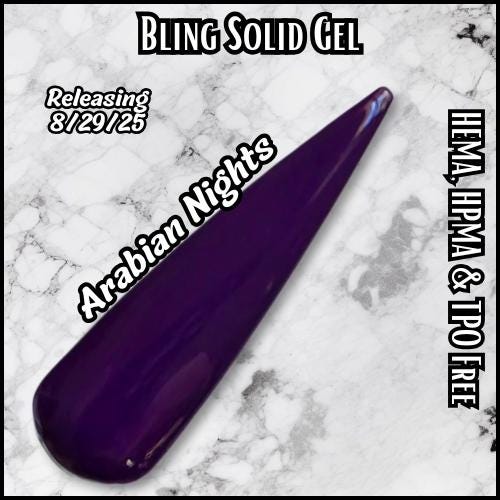 Arabian Nights Solid Gel | Vivid Dark Purple | HEMA, HPMA, TPO Free uv/led | 15ml | Gel Nail