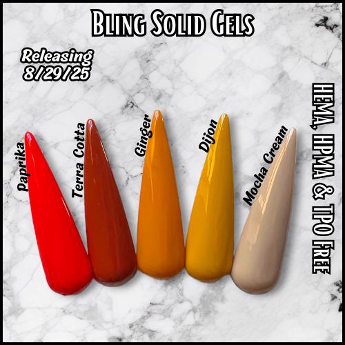 Solid Gels | Paprika, Terra Cotta, Ginger, Dijon, Mocha Cream | HEMA, HPMA, TPO Free uv/led | 15ml | Gel Nail