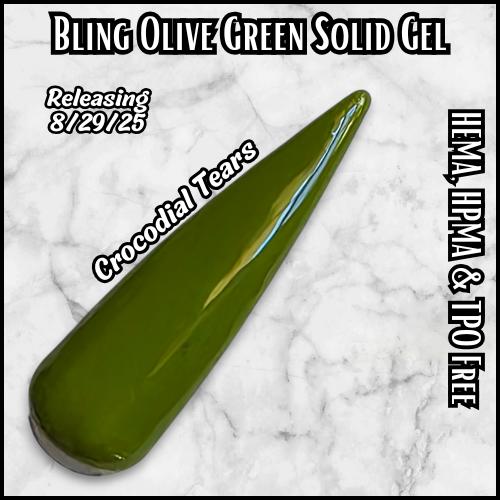 Crocodile Tears & Going Camo Green Solid Gels with Spicequake Glitter Mani Gels | Olive Green | Pumkin |HEMA, HPMA, TPO Free uv/led | 15ml