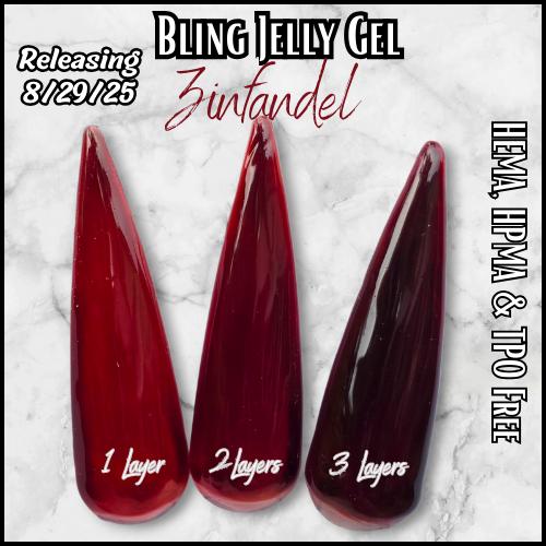 Zinfandel Jelly Gel | Wine Red Translucent Jelly Gel | HEMA, HPMA, TPO Free uv/led | 15ml |