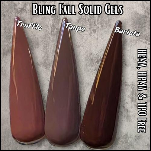 Solid Gels | Lipstick, Vintage Love, Truffle, Taupe, Barista | HEMA, HPMA, TPO Free uv/led | 15ml | Gel Nail