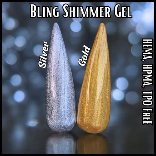 Gold & Silver shimmer Gel Polish | Holidays | HEMA, HPMA, TPO Free uv/led |