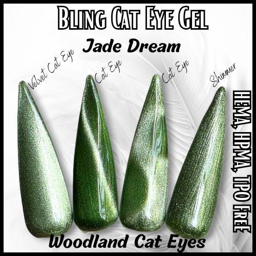 Purple Flirt & Jade Dream Gel Mani | Woodland Cat Eye Gels | HEMA, HPMA, TPO Free