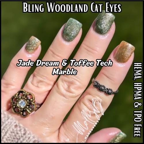 Woodland Cat Eye Gels | Stepping Stone, Toffee Tech, Ruby Madness, Purple Flirt, Blue Moon, Jade Dream, Smoked Grey | HEMA, HPMA, TPO Free